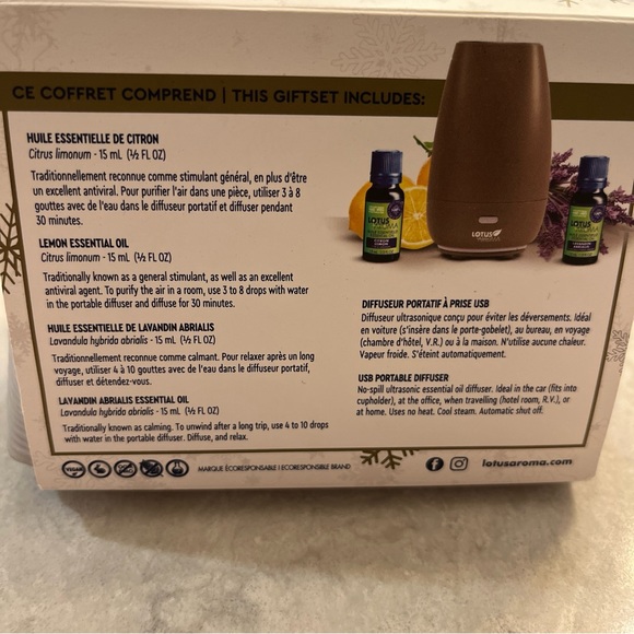 Travel Lotus Aroma essential oil diffuser with 2 oils - Picture 3 of 3